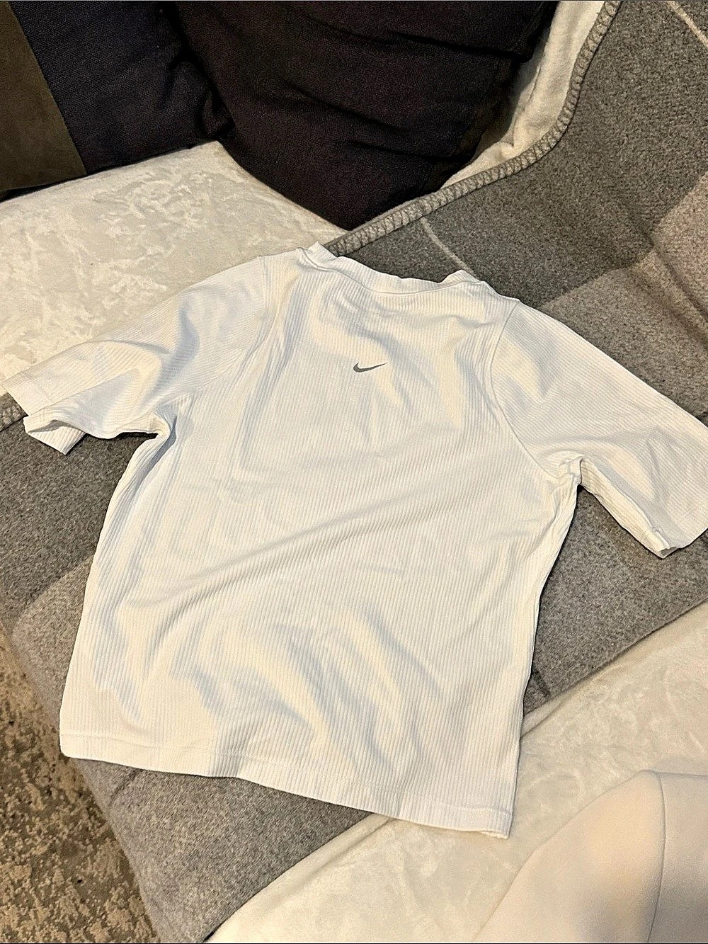 Nike Zenvy Rib Women'Small Dri-FIT Short-Sleeve Top Short-Sleeve Top White Small